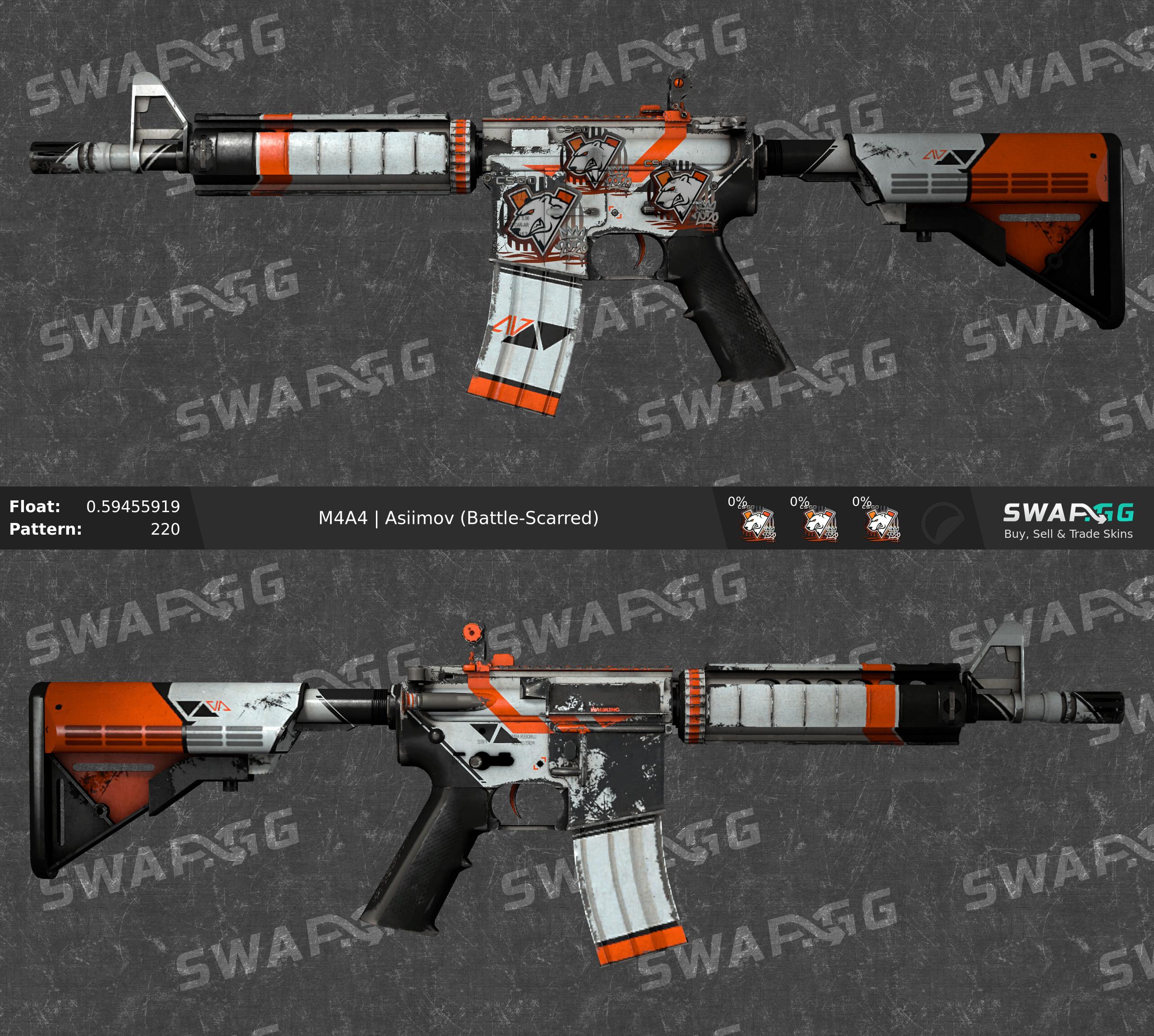 M4a4 asiimov battle scarred фото 3