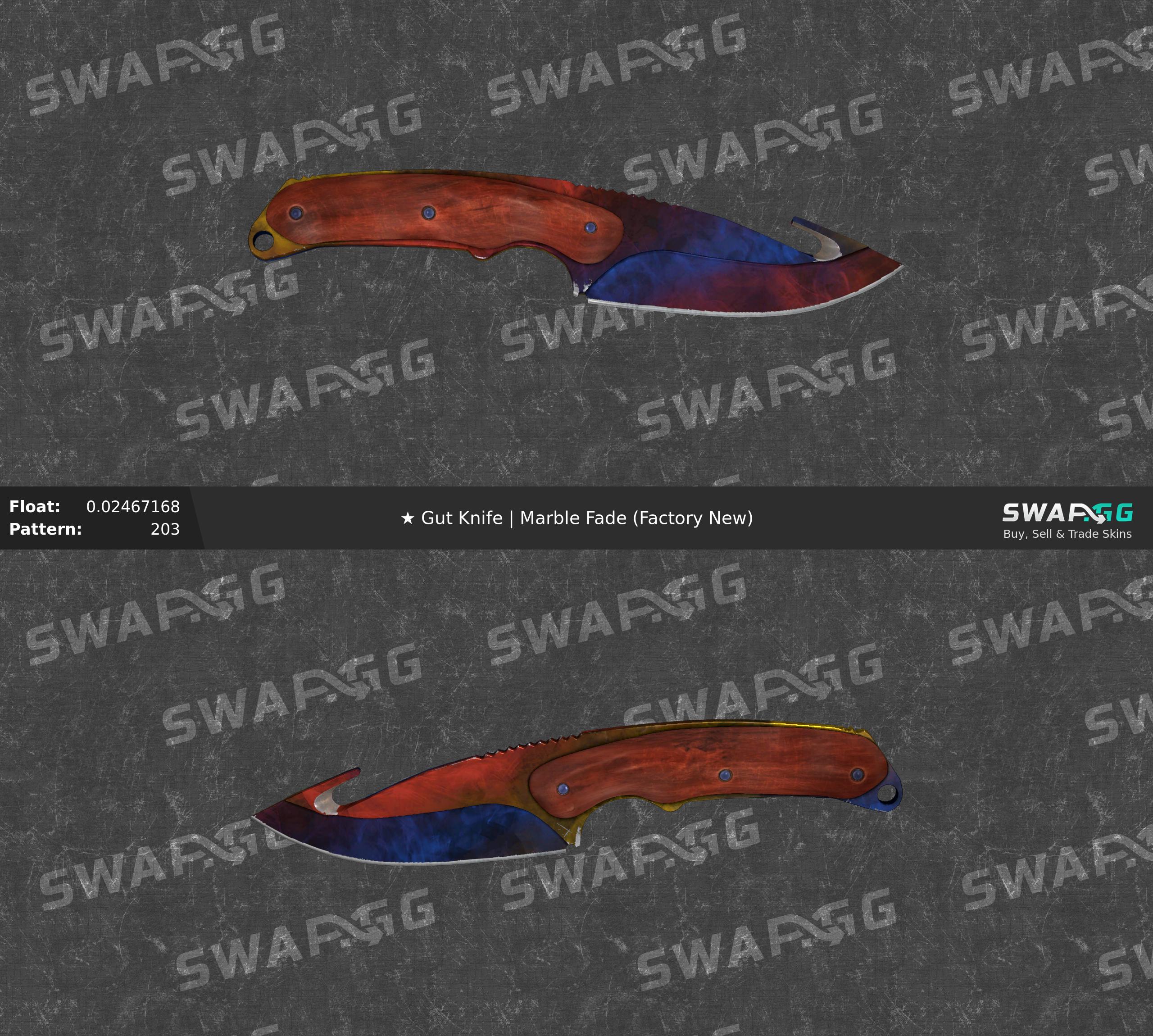 Steam gut knife marble fade фото 13