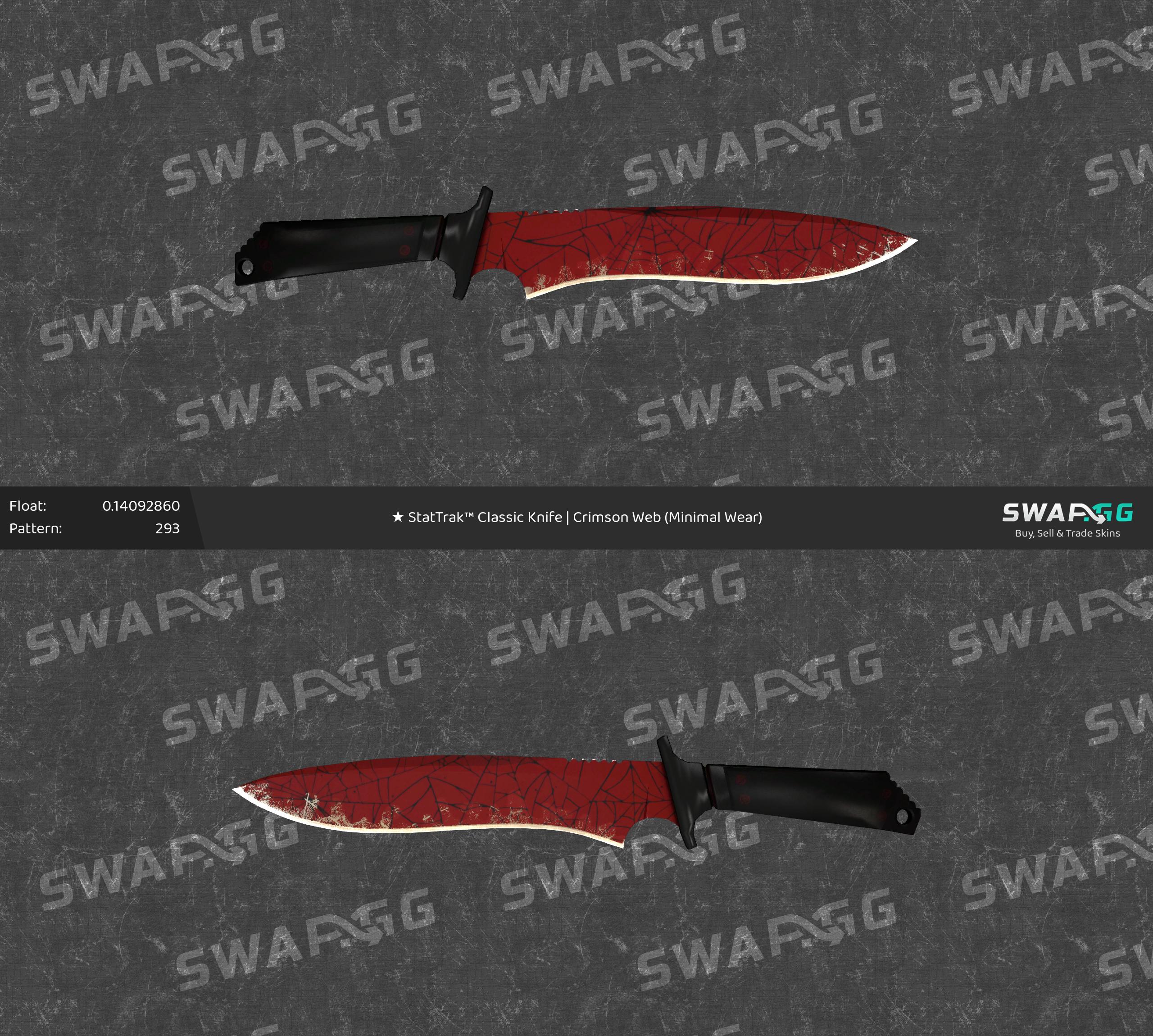 Wear knife. STATTRAK нож. Классический нож Стартрек. Crimson web pattern. Классический нож Кровавая паутина.