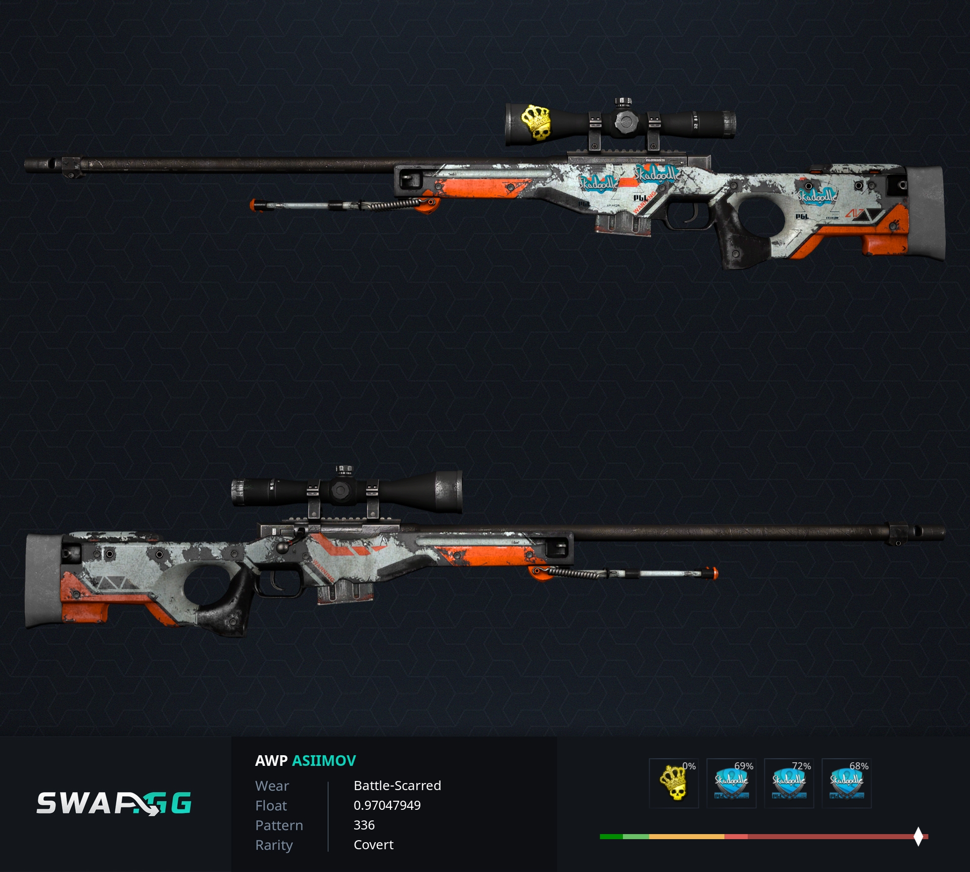 [PC] Battle-Scared AWP Asiimov - Blackimov with Crown Foil on Scope .97 ...