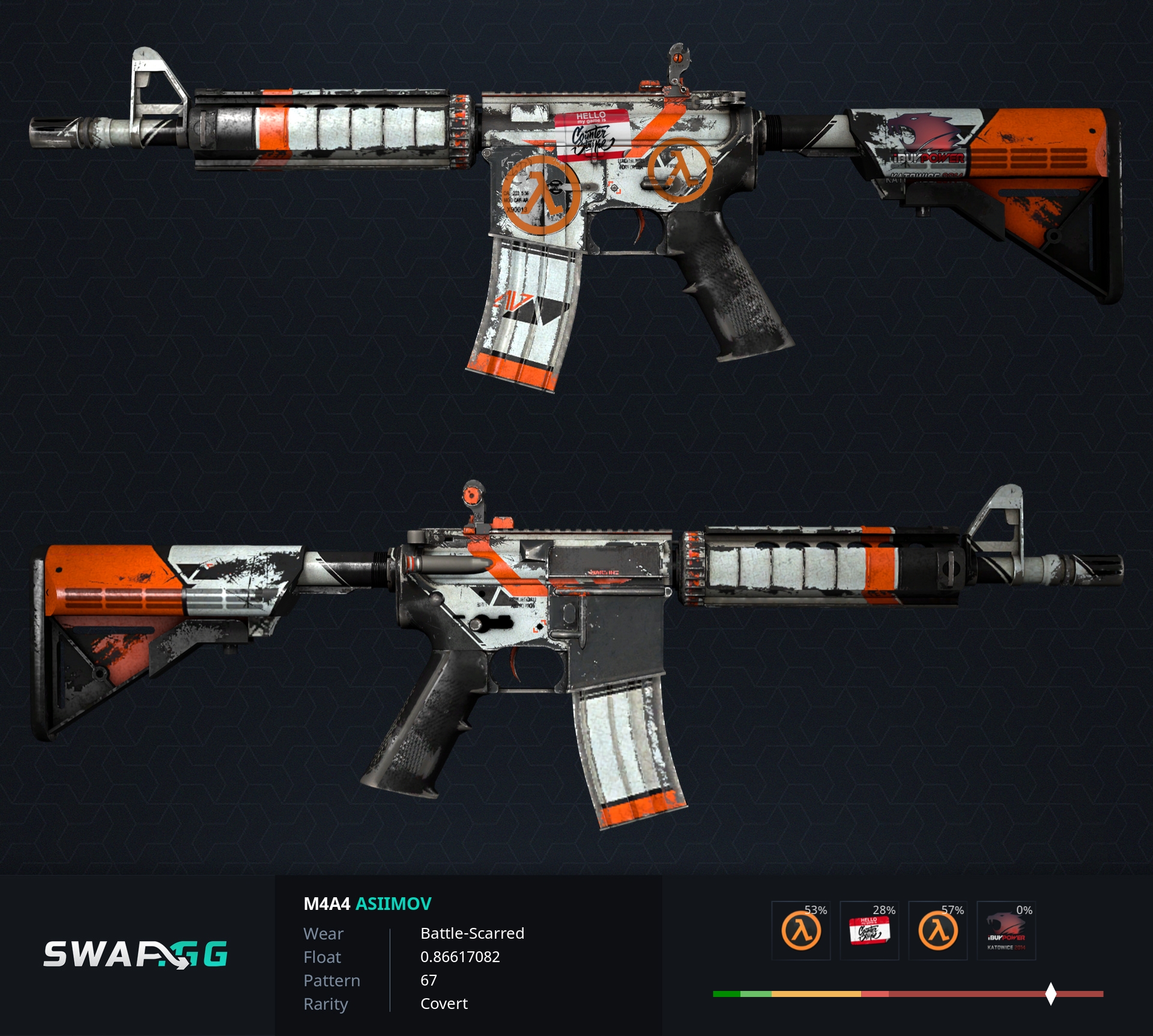 M4a4 Asiimov Battle Scarred